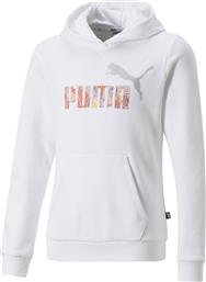 Puma Παιδικό Φούτερ με Κουκούλα Λευκό