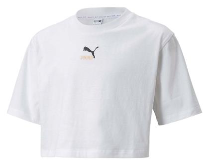 Παιδικό Καλοκαιρινό Crop Top Κοντομάνικο Λευκό Puma