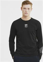 Puma Rebel Ανδρική Μπλούζα Μακρυμάνικη Μαύρη από το Cosmossport