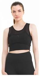 Studio Layered Αμάνικο Αθλητικό Crop Top Μαύρο Puma