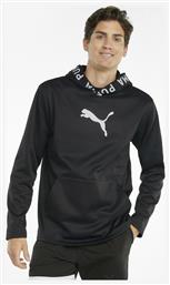 Train Power Ανδρικό Φούτερ με Κουκούλα και Τσέπες Fleece Μαύρο Puma