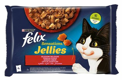 Purina Felix Sensations Jellies Βοδινό / Κοτόπουλο 85gr 4τμχ από το ΑΒ Βασιλόπουλος