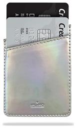 Shiny Holo Αυτοκόλλητη Θήκη Καρτών σε Ασημί χρώμα Puro