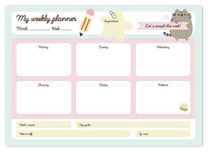Foodie Collection Εβδομαδιαίο Planner 29x21εκ. Pusheen