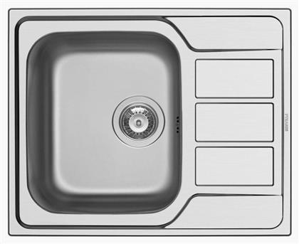 Athena 1B 1D Ένθετος Νεροχύτης Inox Σατινέ Μ62xΠ50cm Ασημί Pyramis