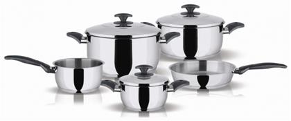 Gourmet Σετ Κατσαρόλες από Ανοξείδωτο Ατσάλι Ασημί 5τμχ Pyramis