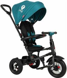 Q Play Παιδικό Τρίκυκλο Ποδήλατο Πτυσσόμενο με Air Wheels, Σκίαστρο, Χειρολαβή Γονέα & Αποθηκευτικό Χώρο Rito Air για 10+ Μηνών Πράσινο