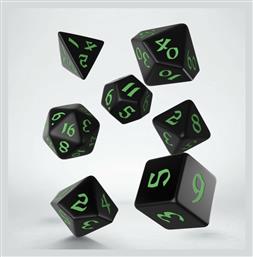 Classic Runic Dice Set Black Green Q Workshop