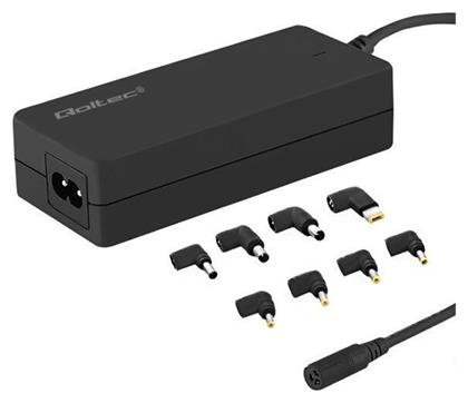 Universal Φορτιστής Laptop 65W 18.5V 3.5A με Αποσπώμενο Καλώδιο Τροφοδοσίας και με σετ βυσμάτων Qoltec
