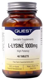 L-Lysine High Potency 1000mg 45 ταμπλέτες Quest