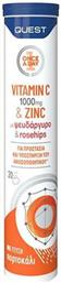Vitamin C 1000mg & Zinc Βιταμίνη για Ενέργεια & Ανοσοποιητικό 1000mg Πορτοκάλι 20 αναβράζοντα δισκία Quest
