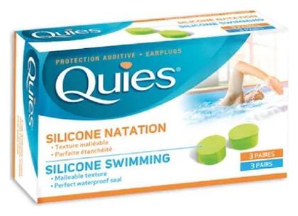 Quies Silicone Swimming Ωτοασπίδες Σιλικόνης για Κολύμβηση 6τμχ σε Πράσινο Χρώμα