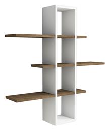 Ράφι Τοίχου Akira 96x19.5x101εκ. Καρυδί-λευκή - Pakketo