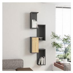 Ράφι Τοίχου Kongo 44x20x159εκ. Oak-ανθρακί - Pakketo