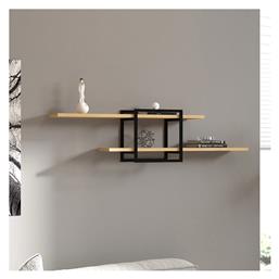 Ράφι Τοίχου Mone 120x18x30εκ. Sapphire Oak - Μαύρο - Megapap