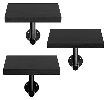 Ράφια Τοίχου Decorative 3τμχ 15x20x18εκ. Black - Navaris