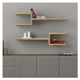 Ράφια Τοίχου Fork 2τμχ 75x19.5x18εκ. Sapphire Oak - Megapap