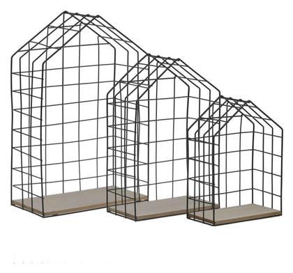 Ράφια Τοίχου S/3 Μαύρη Natural 3τμχ 22x11x34cm - Click