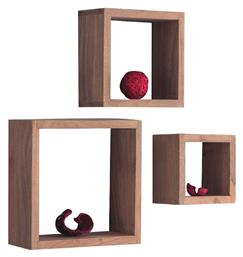Ράφια Τοίχου Trio 3τμχ 25x25x10εκ. Ακακία Φυσικό - Woodwell