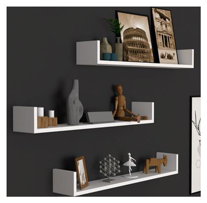 Ράφια Τοίχου Tyrion 3τμχ 90x15x12εκ. Λευκά - Megapap