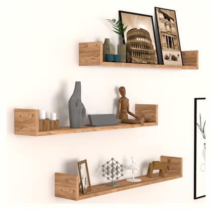 Ράφια Τοίχου Tyrion 3τμχ 90x15x12εκ. Pine / Oak - Megapap