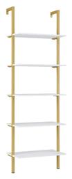 Ραφιέρες Δαπέδου Tenesi 2τμχ 60x22x200εκ. Λευκή-χρυσό - Pakketo