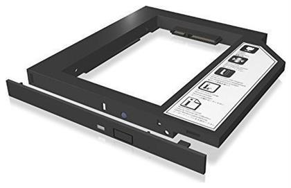 Icy Box IB-AC640 Caddy Laptop Optical Bay Adapter for 2.5-inch SSD/HDD Μαύρο (70644) RaidSonic