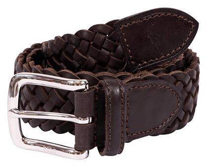 Ανδρική Ζώνη Δερμάτινη Πλεκτή Καφέ Ralph Lauren