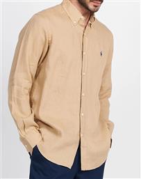 Ανδρικό Πουκάμισο Μακρυμάνικo Μπεζ Ralph Lauren