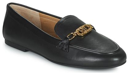 Averi Δερμάτινα Γυναικεία Loafers σε Μαύρο Χρώμα Ralph Lauren