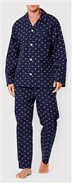 Χειμερινή Ανδρική Πιτζάμα Βαμβακερή Navy Μπλε Ralph Lauren