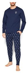 Χειμερινή Ανδρική Πιτζάμα Βαμβακερή Navy Μπλε Ralph Lauren