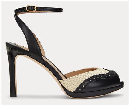 Δερμάτινες Peep Toe Γόβες με Λουράκι Ralph Lauren