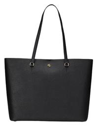 Δερμάτινη Γυναικεία Τσάντα Tote Χειρός Μαύρη Ralph Lauren