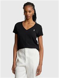 Ralph Lauren Γυναικείο T-shirt με V Λαιμόκοψη Μαύρο από το Modivo