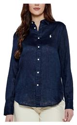 Μακρυμάνικο Γυναικείο Λινό Πουκάμισο Newport Navy Ralph Lauren