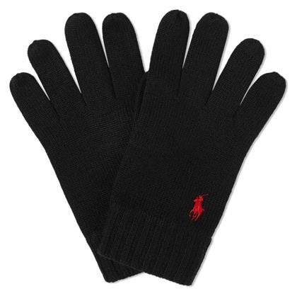 Μαύρα Ανδρικά Μάλλινα Γάντια Ralph Lauren