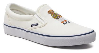 Πάνινα Ανδρικά Slip-On Λευκά Ralph Lauren