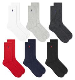 Unisex Μονόχρωμες Κάλτσες Πολύχρωμες 6Pack Ralph Lauren