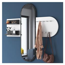 Rani Έπιπλο Εισόδου με Καθρέπτη & Κρεμάστρα Λευκό / Μαύρο 125x12x122εκ. HomeMarkt