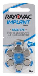 Implant Pro+ Μπαταρίες Ακουστικών Βαρηκοΐας 675 1.45V 6τμχ Rayovac