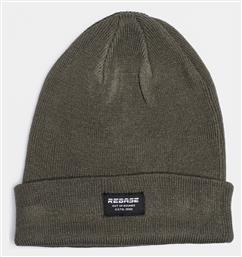 Beanie Ανδρικός Σκούφος Πλεκτός σε Χακί χρώμα Rebase