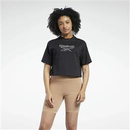 Reebok Classics Big Logo Κοντομάνικο Crop Top Μαύρο από το Cosmossport
