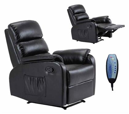 Relax με Υποπόδιο Comfort 74x90x98cm Μαύρη - Woodwell