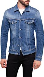 REPLAY POWER STRETCH DENIM ΜΠΟΥΦΑΝ ΑΝΔΡΙΚΟ ΜΠΛΕ από το Koolfly
