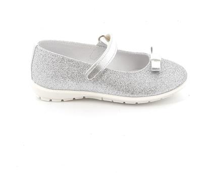 Παιδικές Μπαλαρίνες με Σκρατς από Συνθετικό Δέρμα Ασημί Ricco Mondo