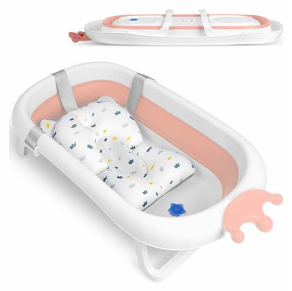 Πτυσσόμενη Μπανιέρα Μωρού RK-280 Λευκό/Ροζ Ricokids