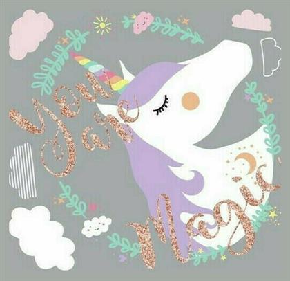 Παιδικό Διακοσμητικό Αυτοκόλλητο Τοίχου Unicorn Magic Glitter 6τμχ RoomMates Decor