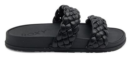 Slippy Braided Γυναικεία Σανδάλια Ανατομικά σε Μαύρο Χρώμα Roxy