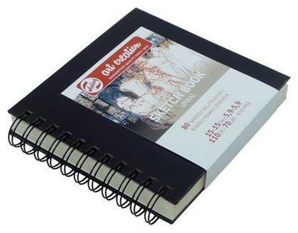 Μπλοκ Ελεύθερου Σχεδίου Art Creation Sketch Book Σπιράλ Μαύρο 110γρ./τ.μ. 15x15εκ. 80 φύλλα Royal Talens